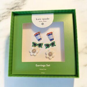 Mixed Novelty Stud Earrings 3pk - kate spade new york x Target Green/Blue/White
